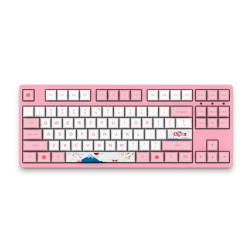 Cartoon fashionable girl i pink tastatur cap - Miniatyr 2