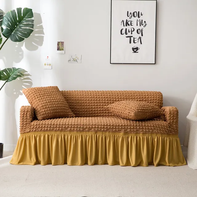 European style universal elastic sofa cover Camel - Shop at LoveMi