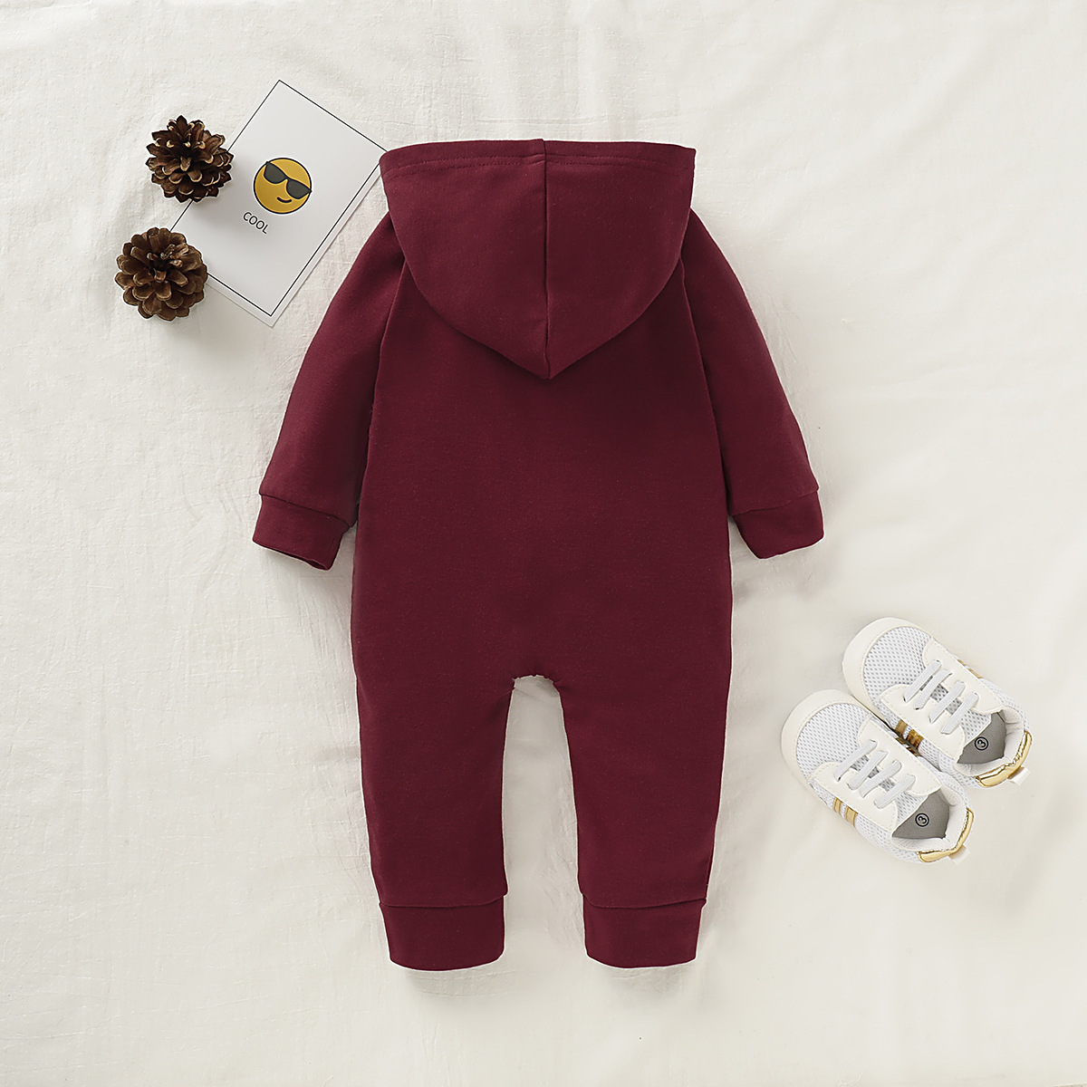 Children's Solid Color Romper Hoodie