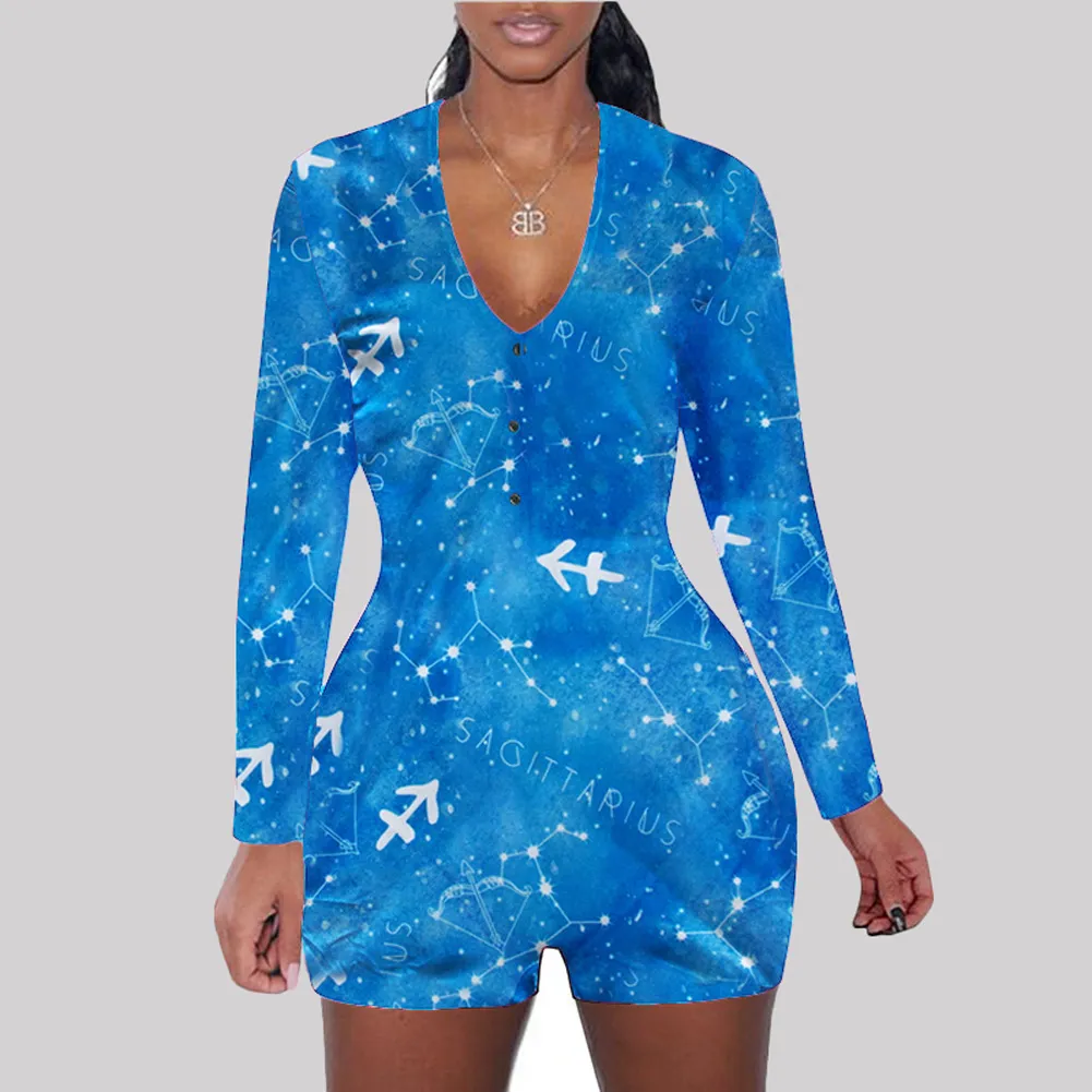 Printed long-sleeved jumpsuit - 9 Style