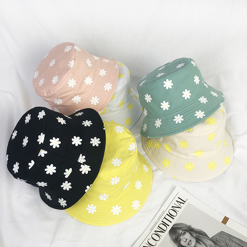 Flower short-edged sun shading and sun protection chic pot hat