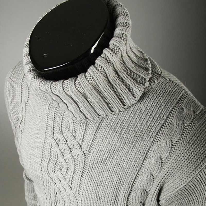 High lapel pullover jacquard sweater