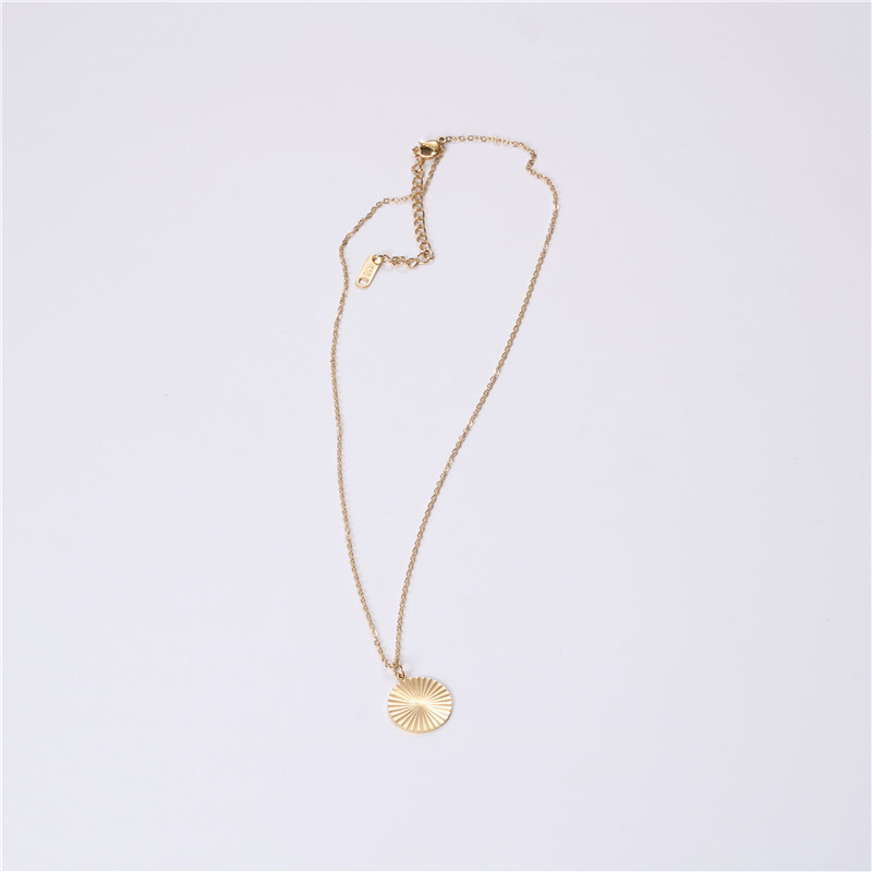 Gear Coin Necklace women retro ins simple gold coins small luxury Korean fashion net red couple jewelry