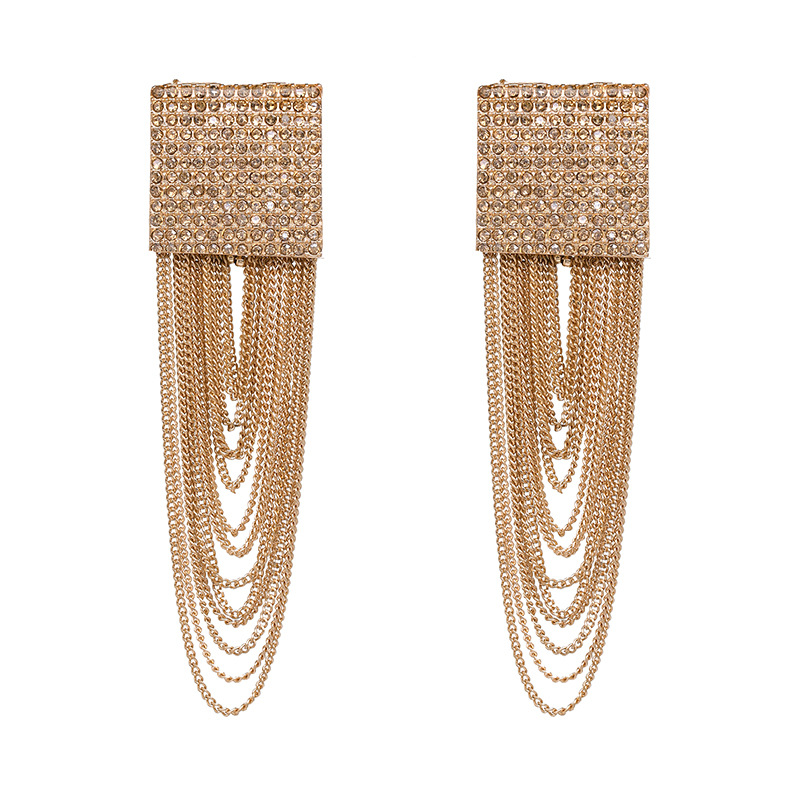 Long metal chain earrings