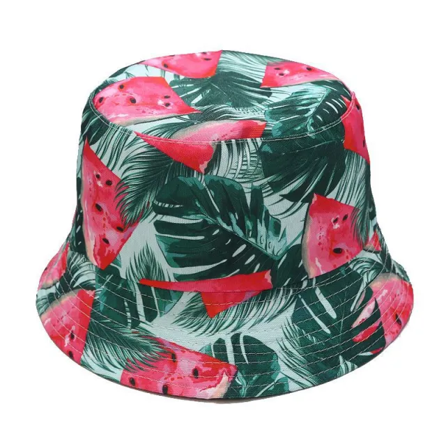 Casual fashion fruit pattern fisherman sun hat Green - Shop at LoveMi