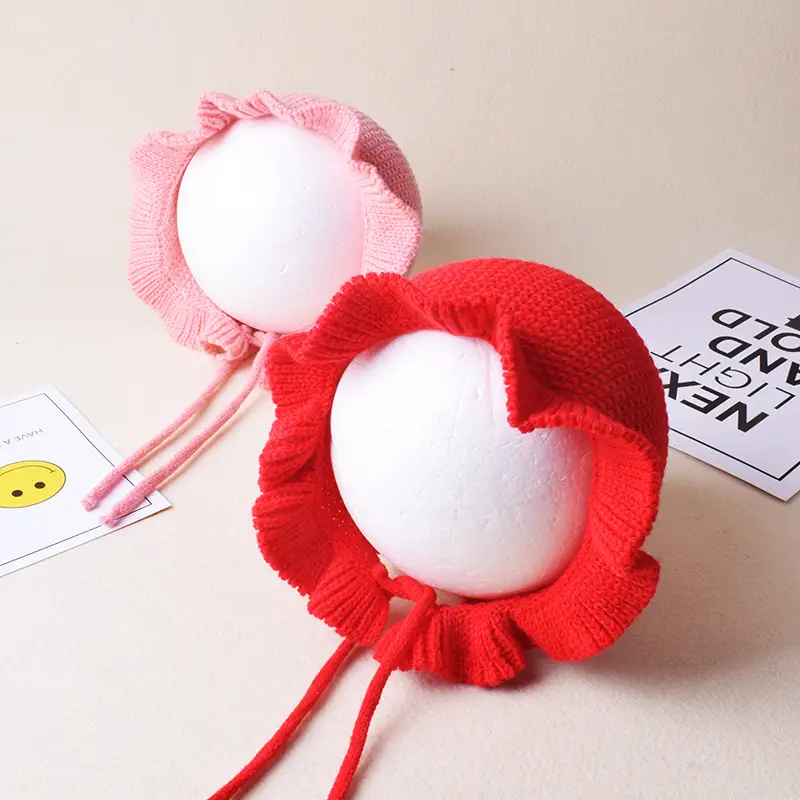 Autumn and winter baby ear protection wool knitted hat