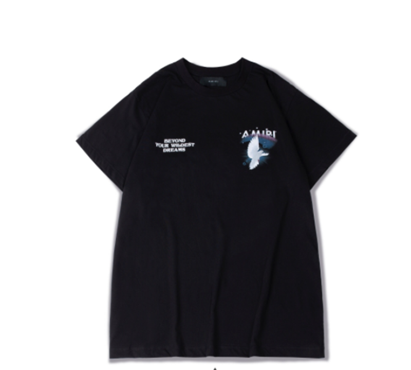 Black loose short sleeve round neck T-shirt