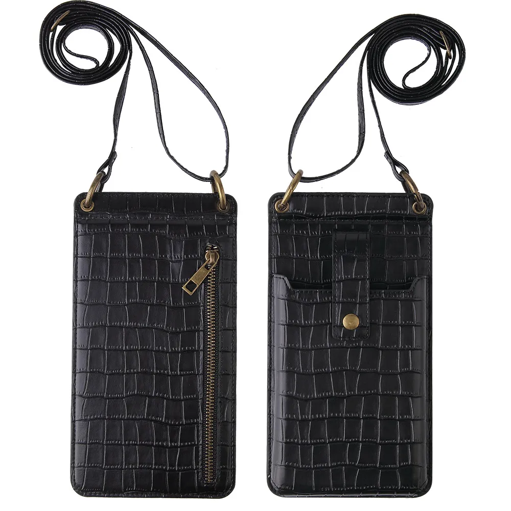Mobile phone holster mobile bag female Crossbody - Black