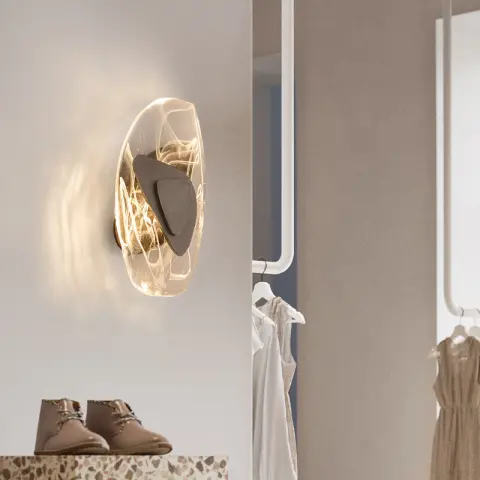 Luxury Atmospheric Ice Block Crystal Wall Lamp Post Glass