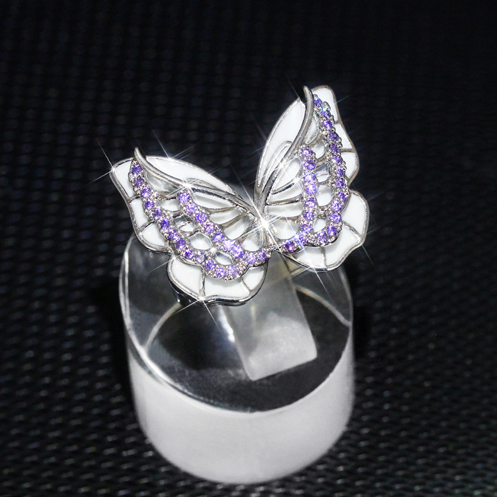Glazed Butterfly Zircon Ring