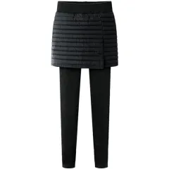 Fleece leggings women's outer wear thick cotton trousers plus size high waist culottes stretch slim pants - Black - View 1
