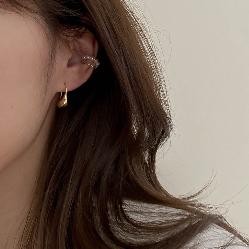 Retro versatile small drop metal Earrings