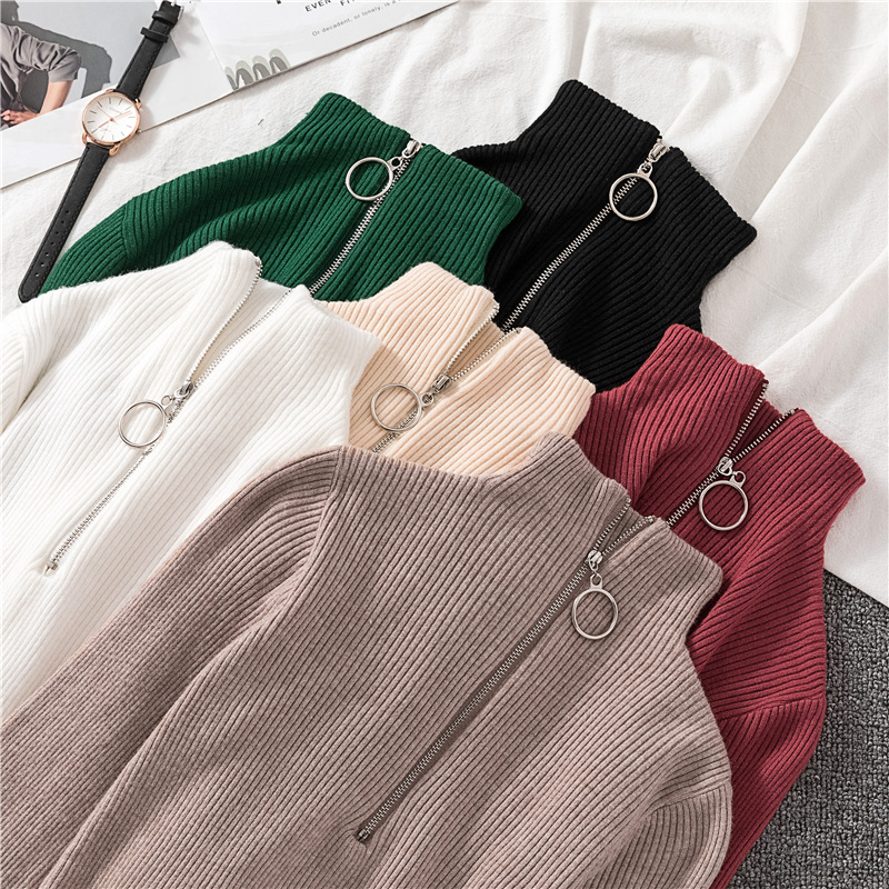 Women's solid color sweater