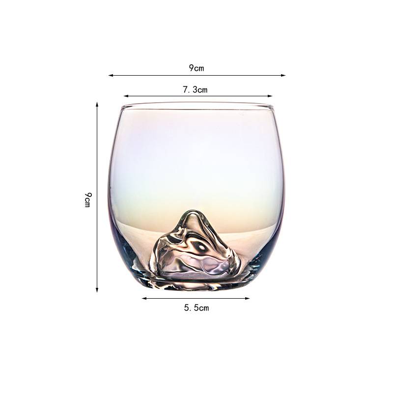 Short thickened transparent crystal glass