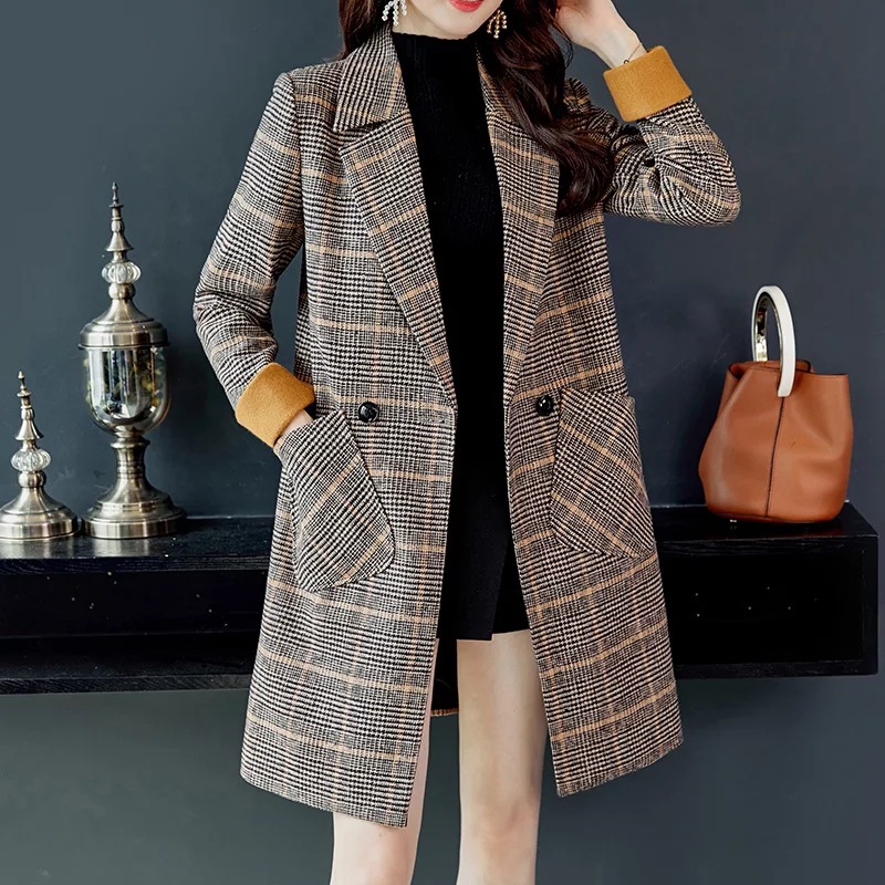 Ol long sleeve loose women's woolen coat