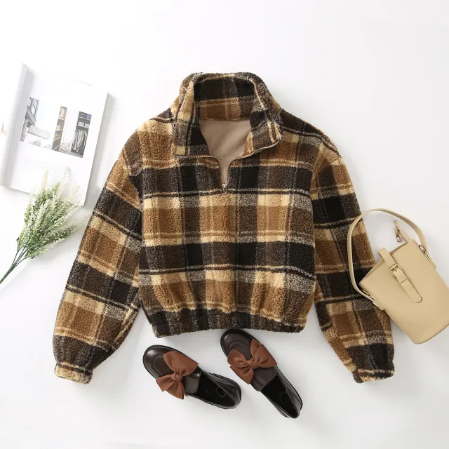 Checked lamb wool sweater - Shop at LoveMi