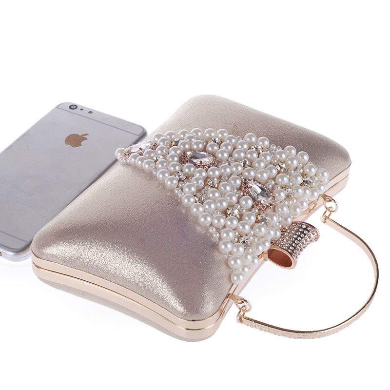 Pearl embroidered banquet with evening dress bag