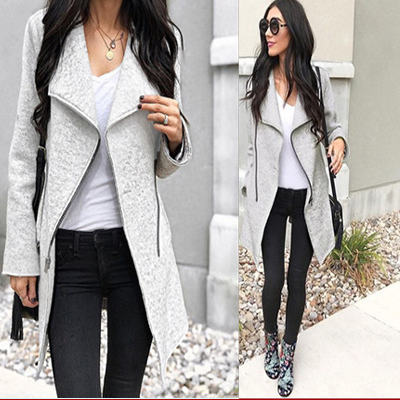 Medium length woolen coat