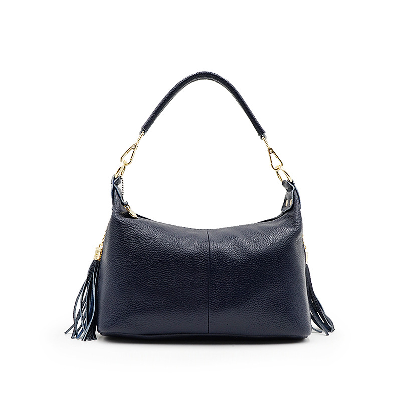 Top layer cowhide tassel single shoulder messenger leather handbag