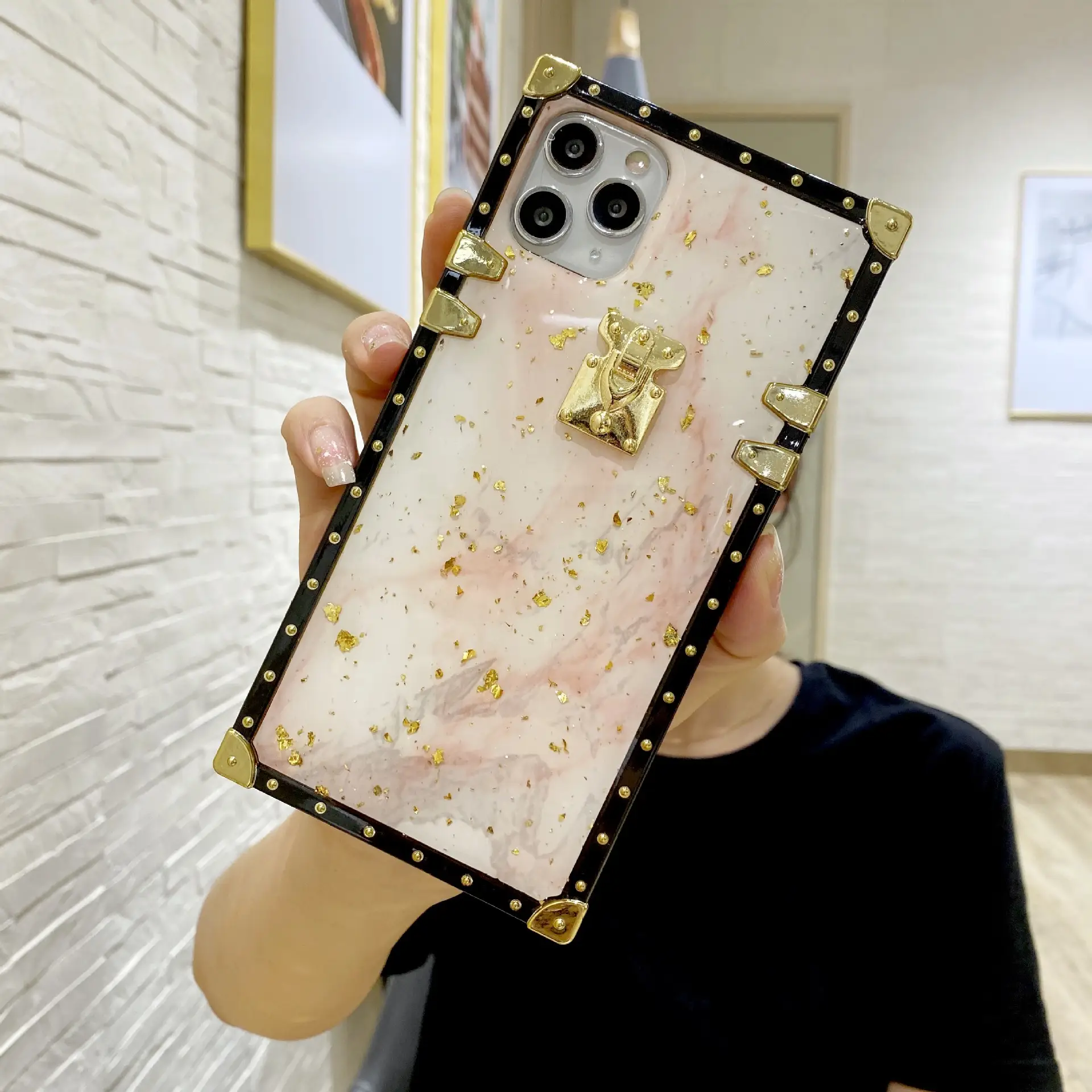Gold foil drop gel mobile phone case