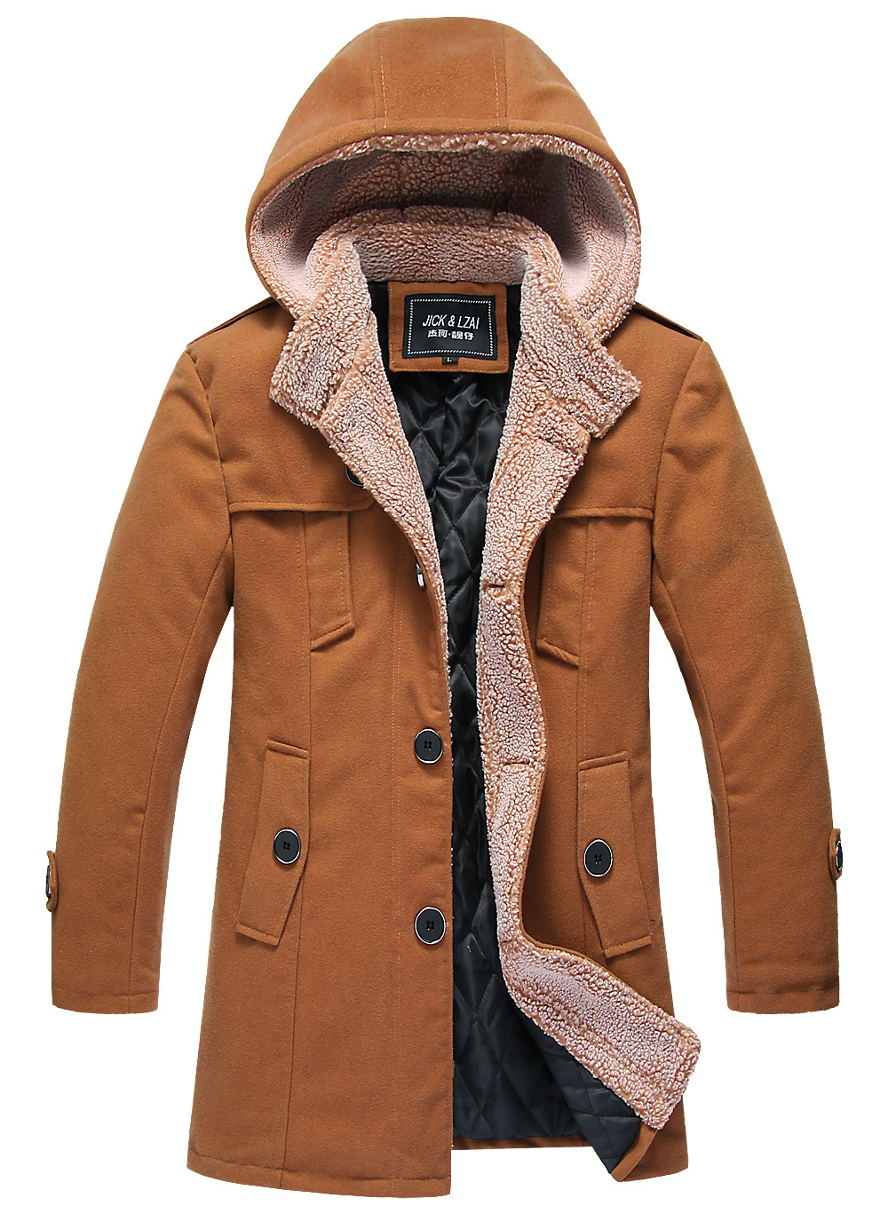 Warm lambs slimming cotton-padded jacket