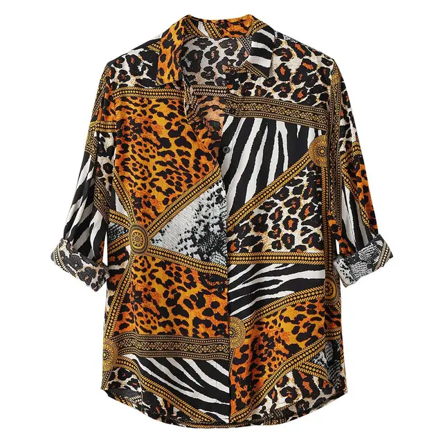 Fashion printed Leopard Print Shirt