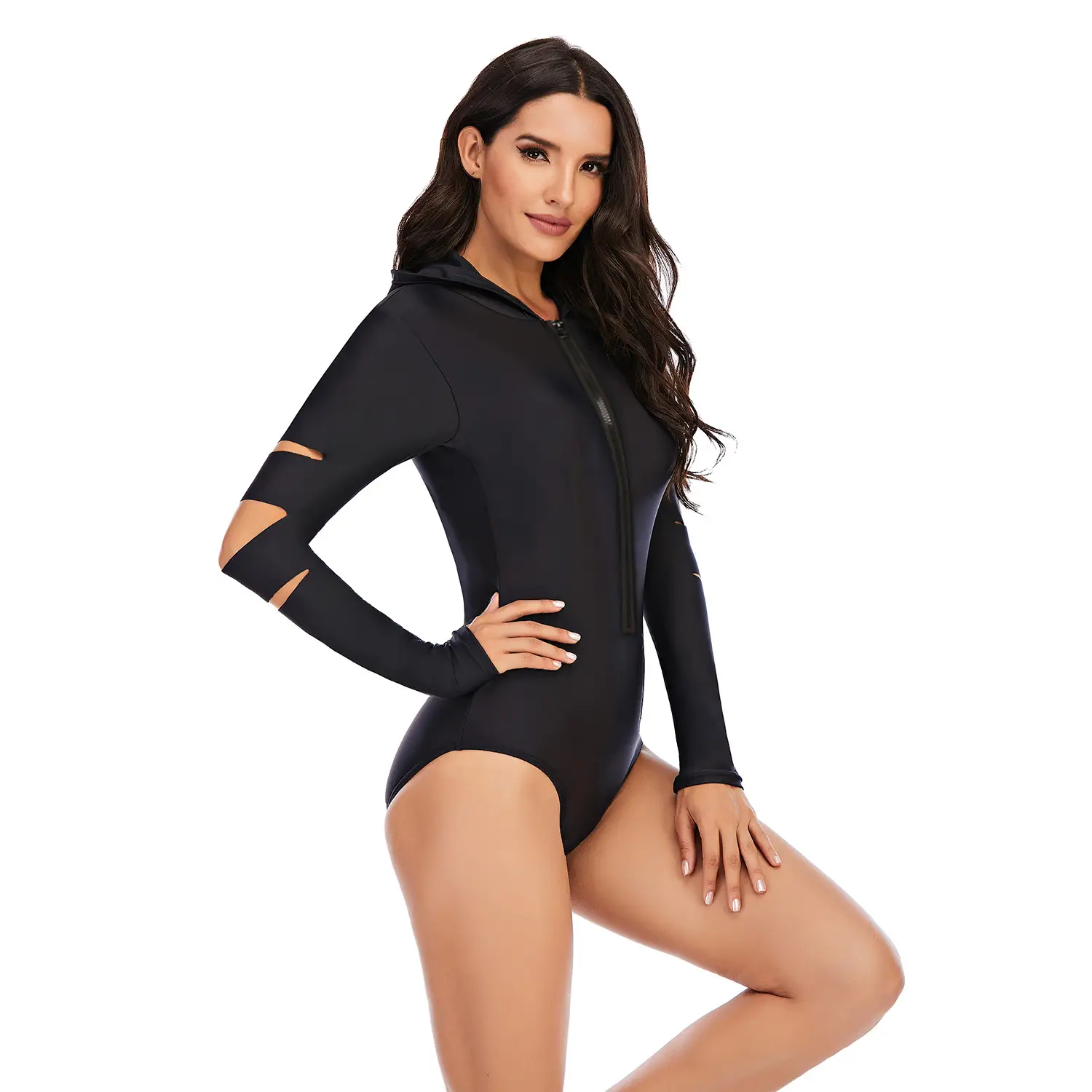 One-piece long-sleeved surfing suit swimsuit