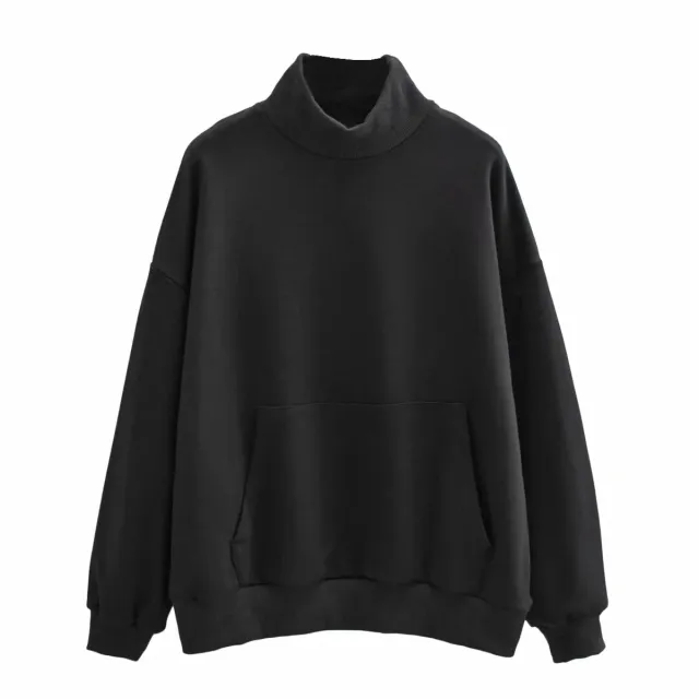 Fashionable and versatile high collar sweater Black - Shop at LoveMi