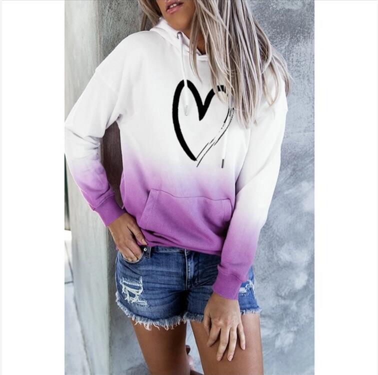 Love gradient printed long-sleeved sweater
