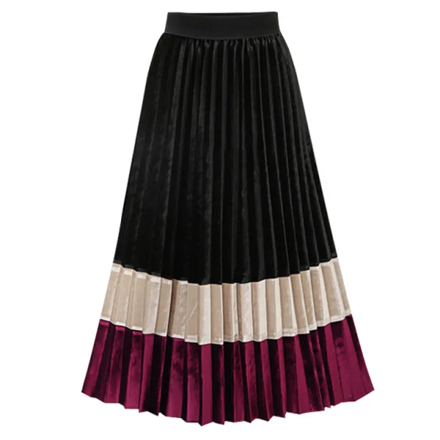 A line skirt with pleated pleats Red - Shop at LoveMi