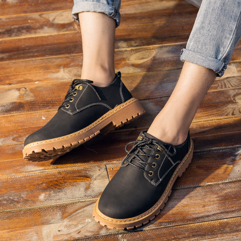 Men's casual leather shoes retro Martin shoes