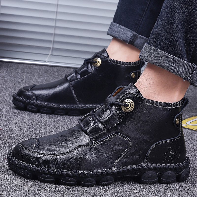 High-top tooling men's short boots