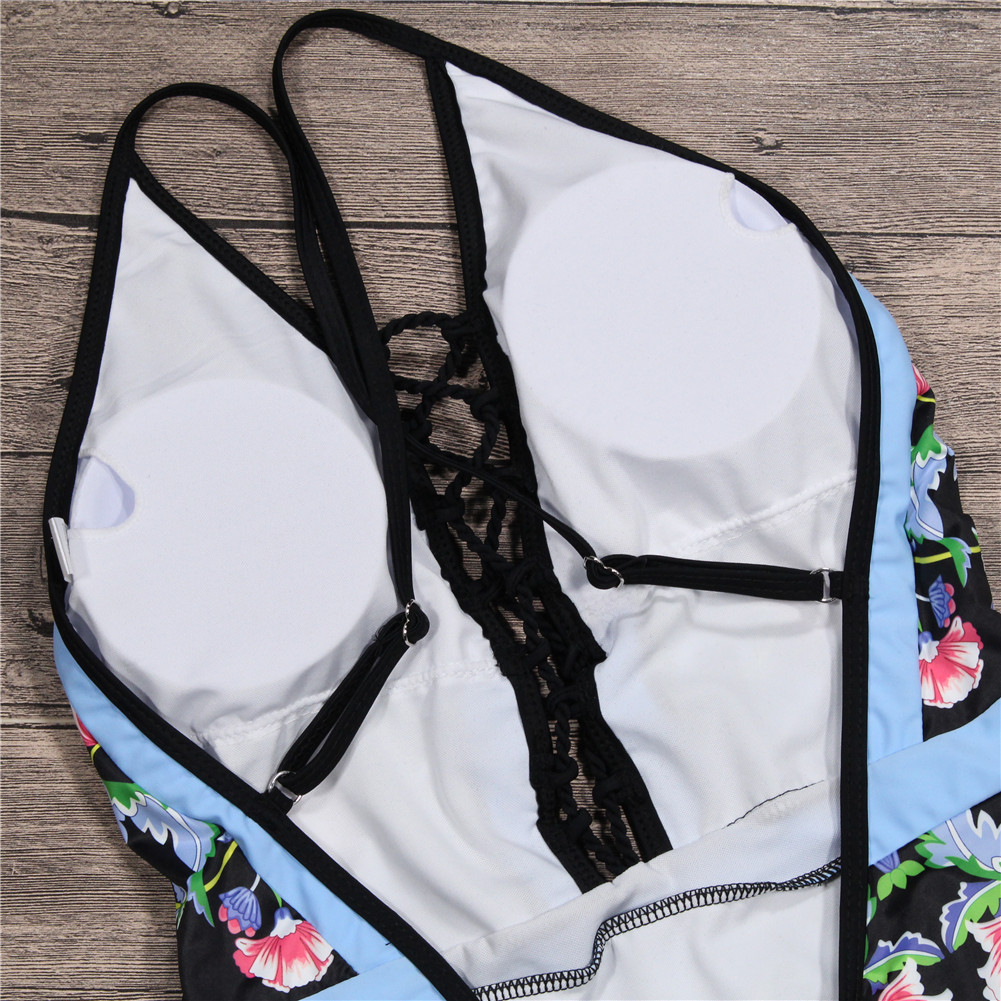 Floral print hot spring one piece swimsuit - Image 2