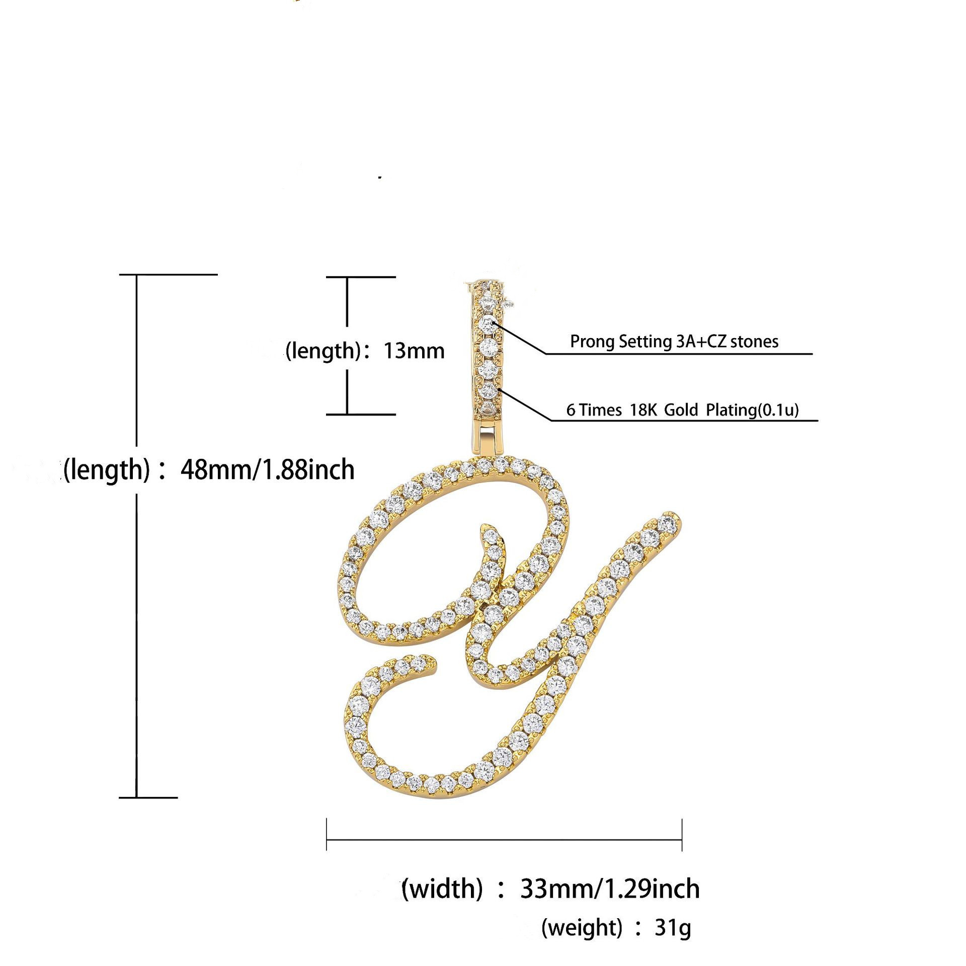 Artistic letter pendant