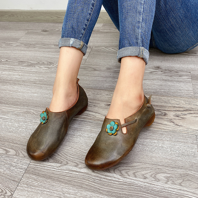 New daily round toe low-cut viscose shoes