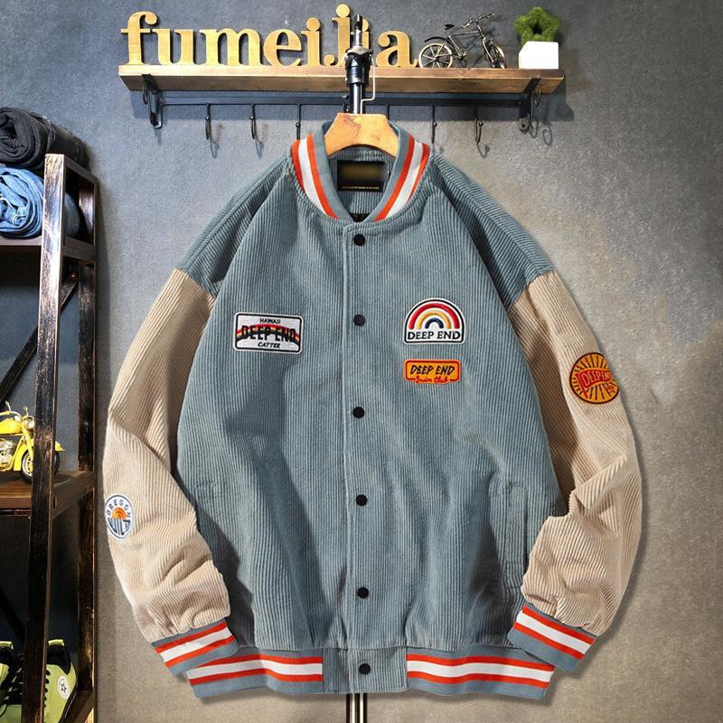 Corduroy baseball jacket