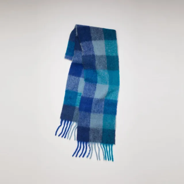 Imitation cashmere thick tassel warm scarf Navy Blue - Shop at LoveMi
