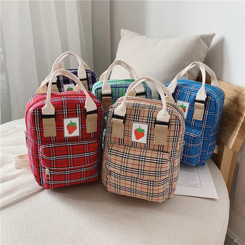 Fashion Mini Cartoon Checked Children's Backpack