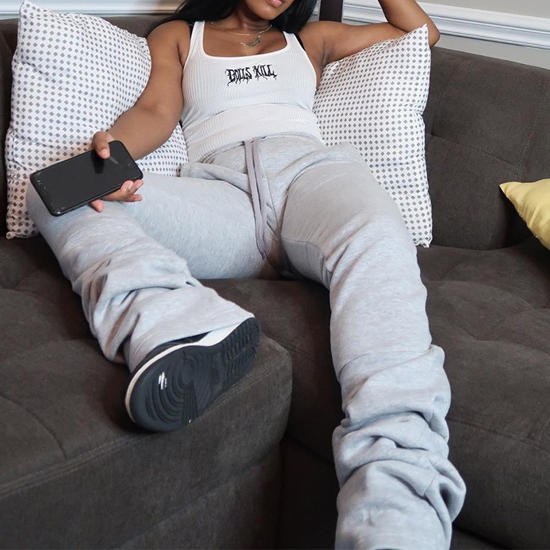 Women's New High-waist Pile Pants Warm Casual Pants