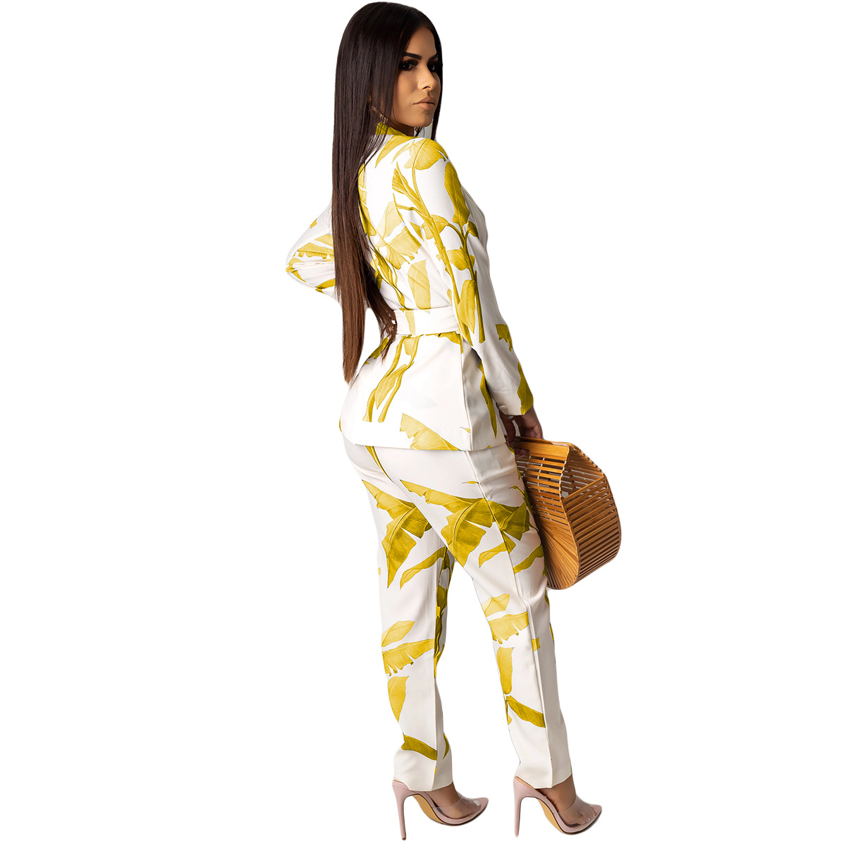 Print jacket+trouser suit Long Sleeve Pant