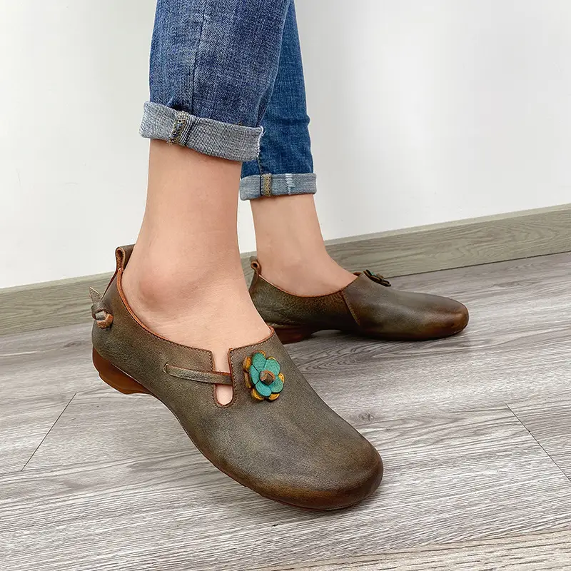 New daily round toe low-cut viscose shoes