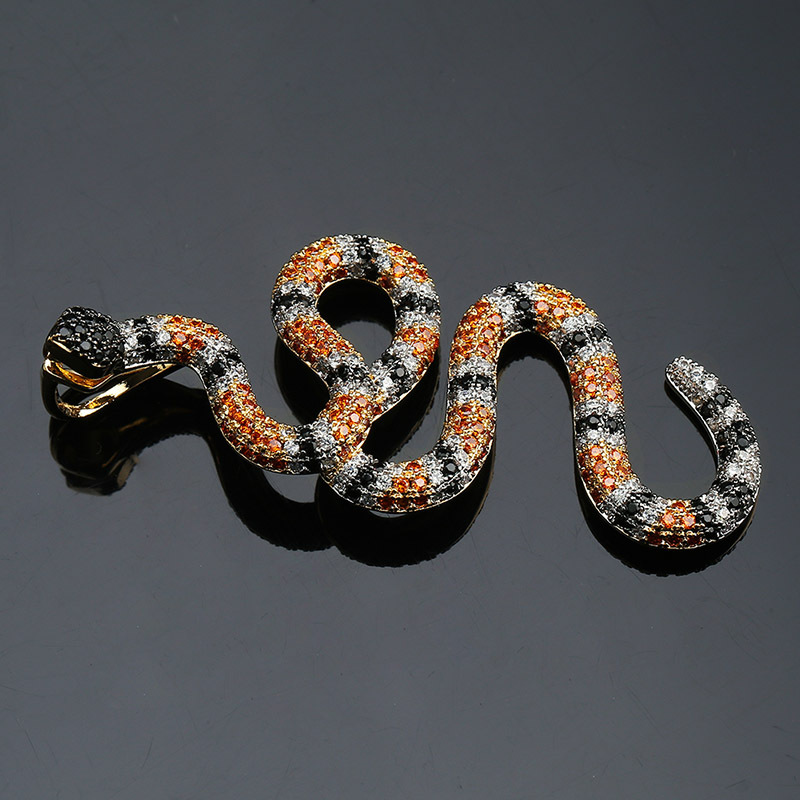Full zircon color snake pendant