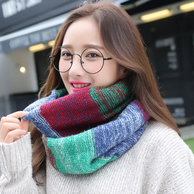 Knit wool neck wrap Lake Blue - Shop at LoveMi