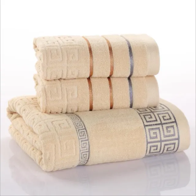 Three piece cotton towel set Yellow - Shop at LoveMi