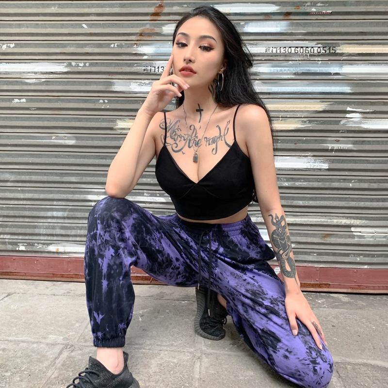 European and American solid color sports casual pants