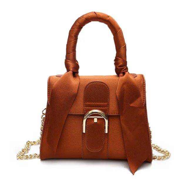 Female bag ladies shoulder bag fashion bow velvet handbag Brown - Shop at LoveMi