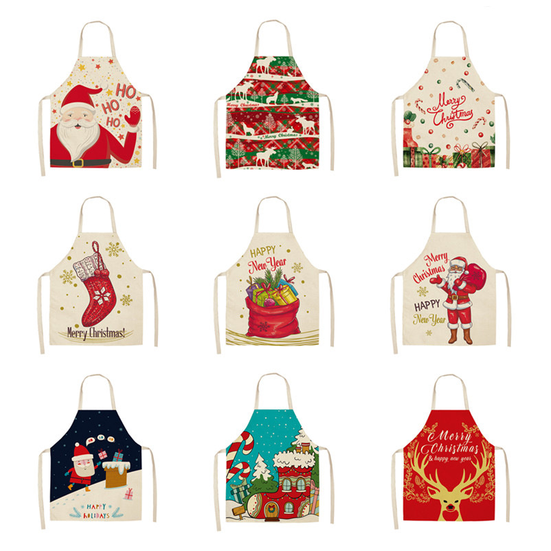 Christmas linen apron (WQ 001501-S)