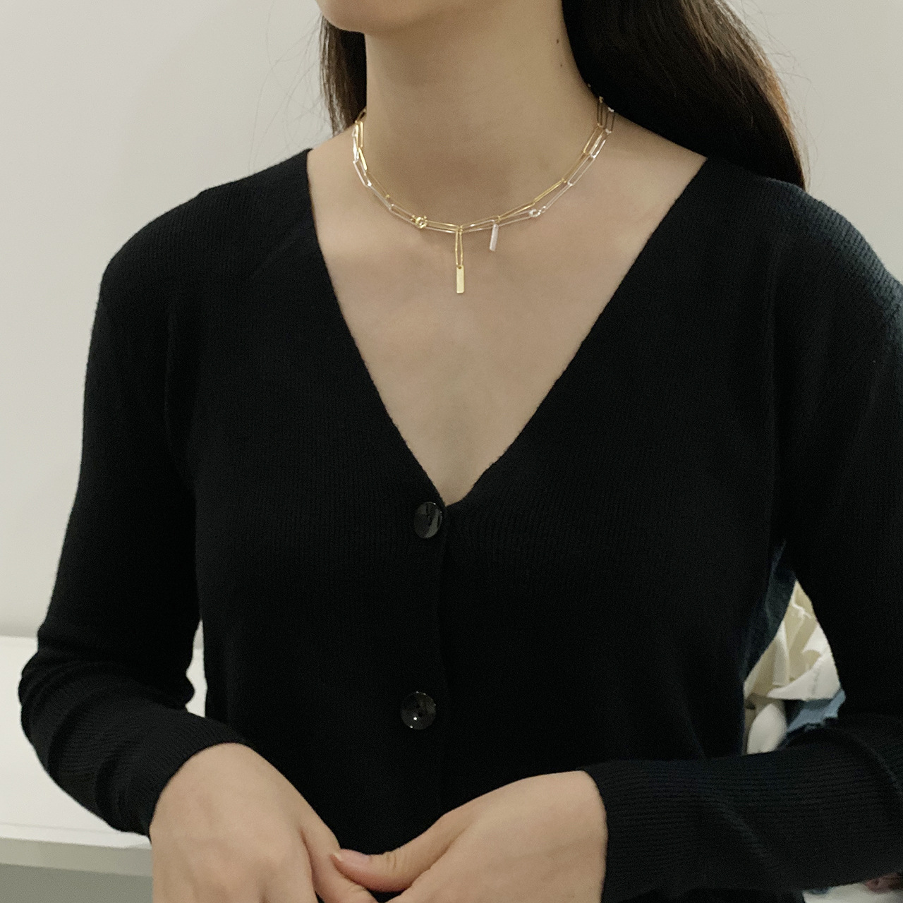 Ladies simple sterling silver necklace