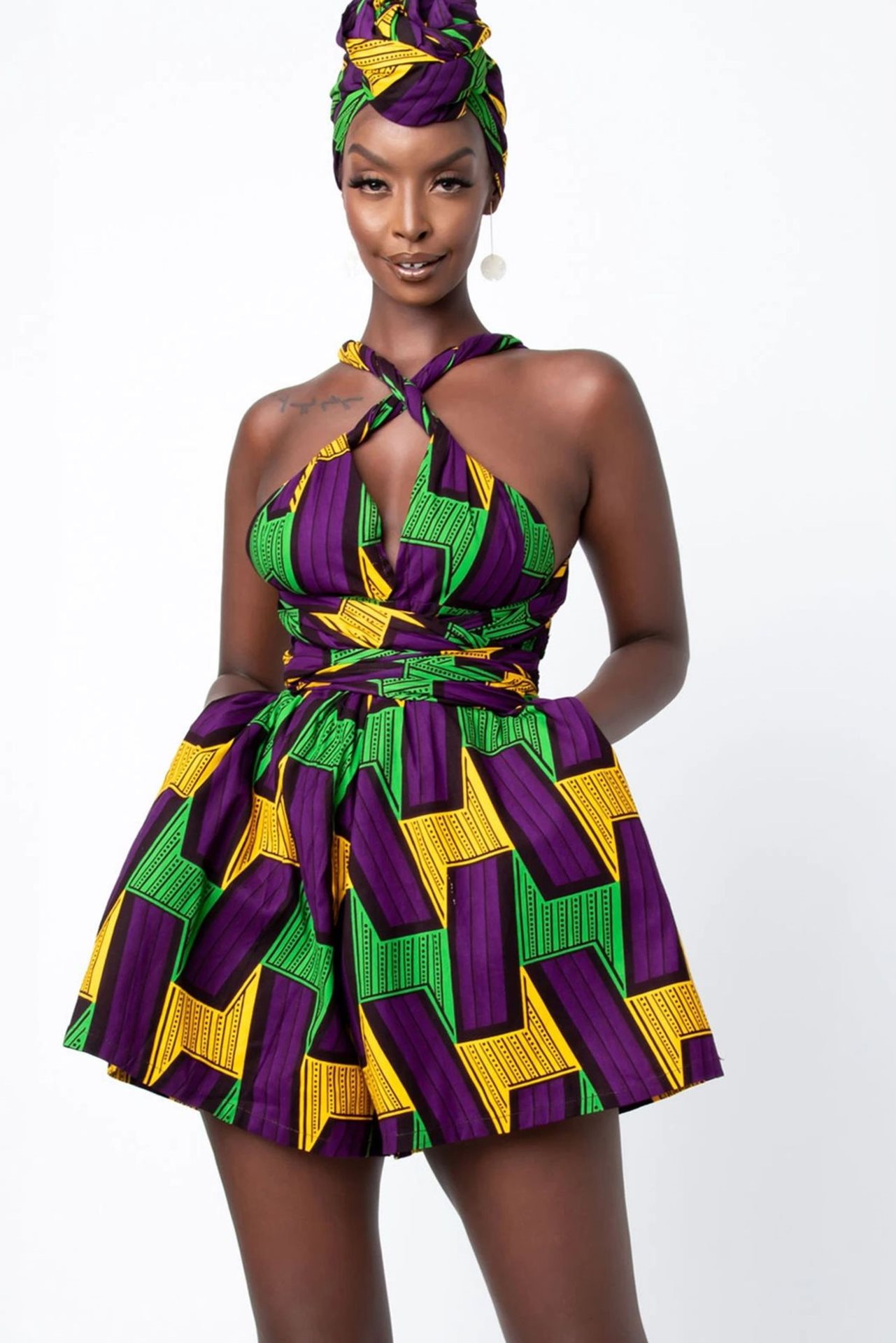 Retro print jumpsuit