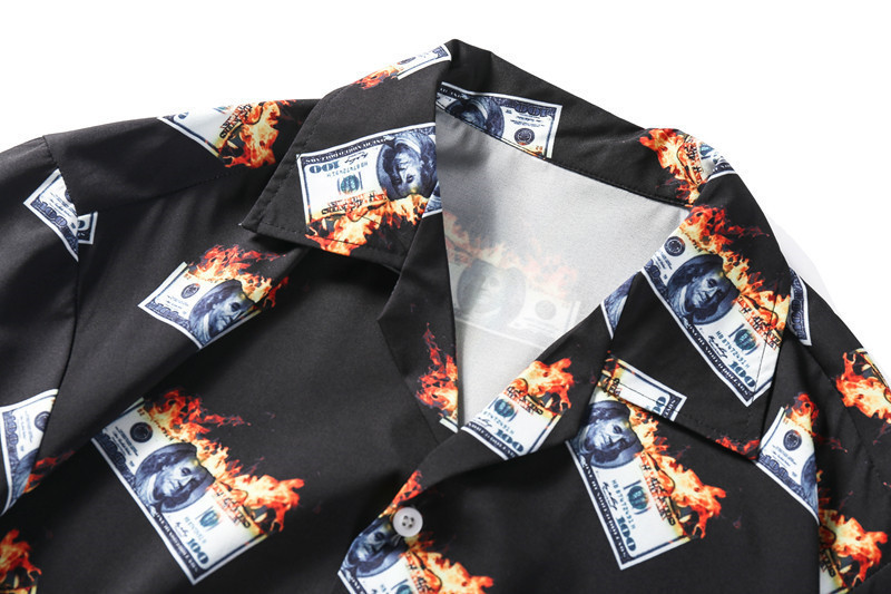 Short sleeve men's shirt flower shirt